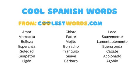 Cool Spanish Words