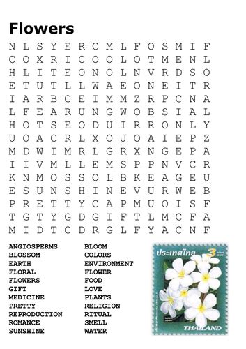 Flowers Word Search By Sfy773 Teaching Resources Tes