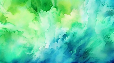 Premium Ai Image Abstract Painting Of A Green And Blue Cloud Filled