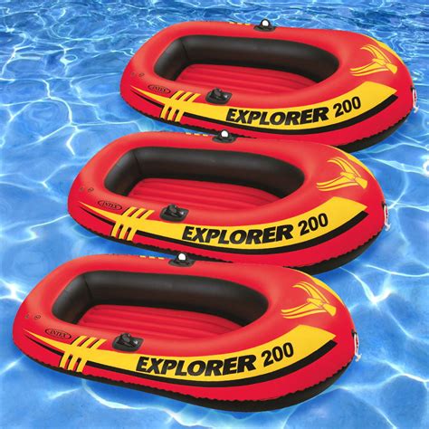 Intex Vinyl Explorer Inflatable Boat Pool Rafts Orange