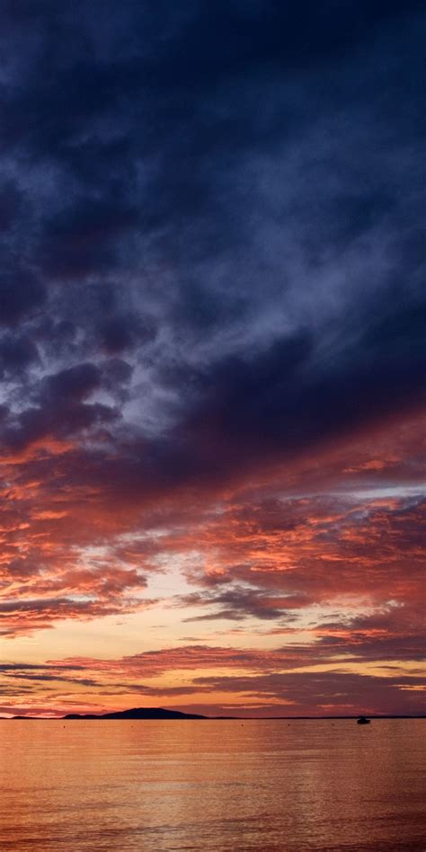 Clouds, sky, sunset, sea, nature, 1080x2160 wallpaper | Clouds, Sunset ...