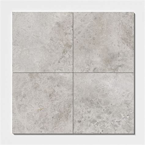 Silver Clouds Polished Marble Tile 18x18x12 Marble Flooring Gray