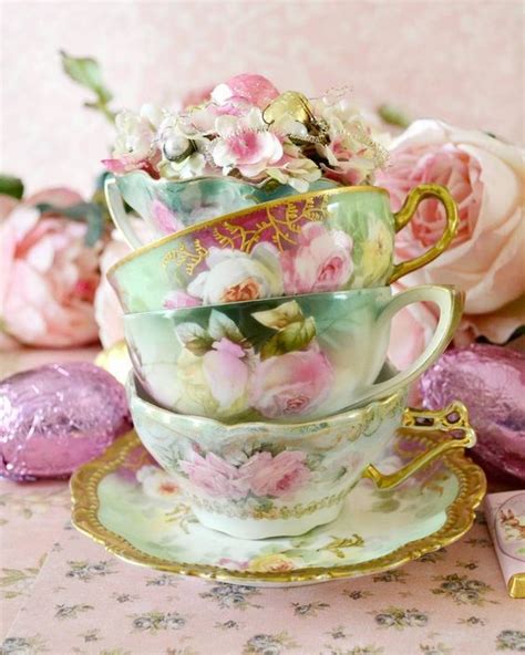 Katysflowersandantiques Spring Flowers And Antique Teacups Via