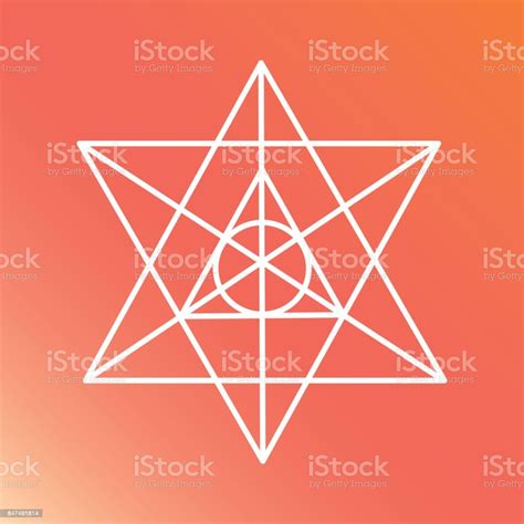 Sacred Geometry Icon White Shape Design Vector Graphic Stock