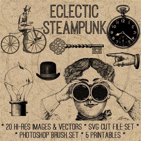 Eclectic Steampunk Svg Kit Tgf Premium The Graphics Fairy