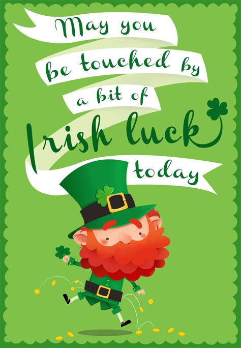 Touched By A Bit Of Irish Luck St Patricks Day Card Free Greetings Island St Patricks