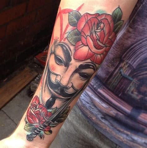 Ideas to your friends and family via your social media account. V for vendetta #vforvendetta #tattoo #film #neotraditional ...