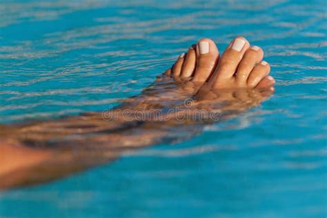 Woman Feet In Swimming Pool On A Hot Summer Day Stock Photo Image Of Water Resort