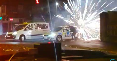 Yobs Throw Fireworks At Riot Police On Bonfire Night In Leeds Street Clashes Mirror Online