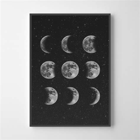 Luna Print Moon Phases 3 Moon Phases Customizable Posters Shop