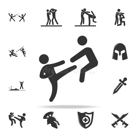 Kick Icon Set Of Cfight And Sparring Element Icons Premium Quality