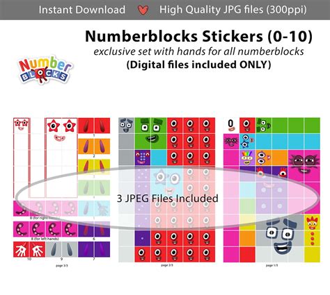 Numberblocks Faces 0 10 And Hands 29cm A4 Stickers Printing Etsy Ireland