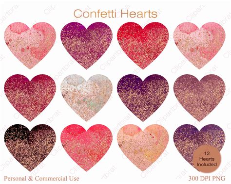 Rose Gold And Pink Hearts Clipart For Commercial Use Clip Art Red
