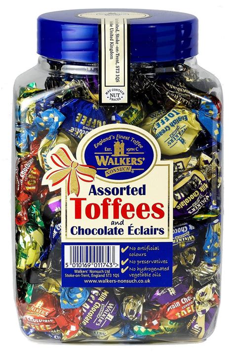 Walkers Nonsuch Assorted Toffees And Chocolate Eclairs T Jar 125kg