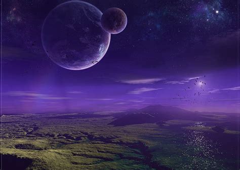 Cielo Morado Estrellas Planetas Cielo Morado Fondo De Pantalla Hd Peakpx