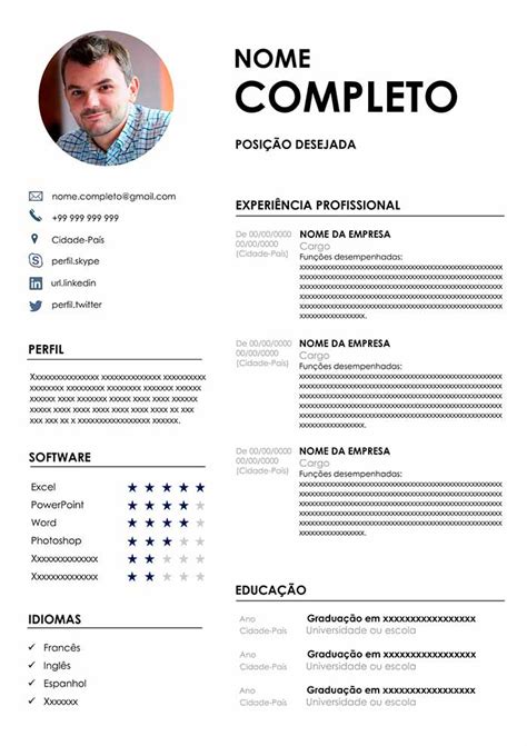 Modelo De Curriculo Editavel Em Word Cv Template Word Resume Design Images