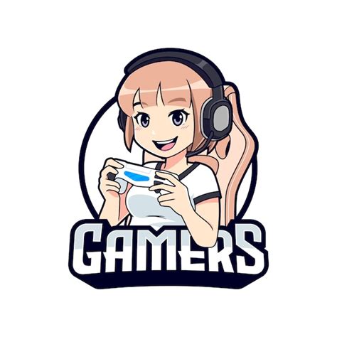 Premium Vector Gamer Girl With Blonde Hair Cartoon Esport Logo