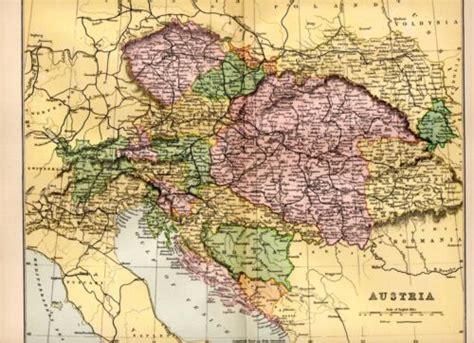 1880 Print ~ Map Of Austria Ebay