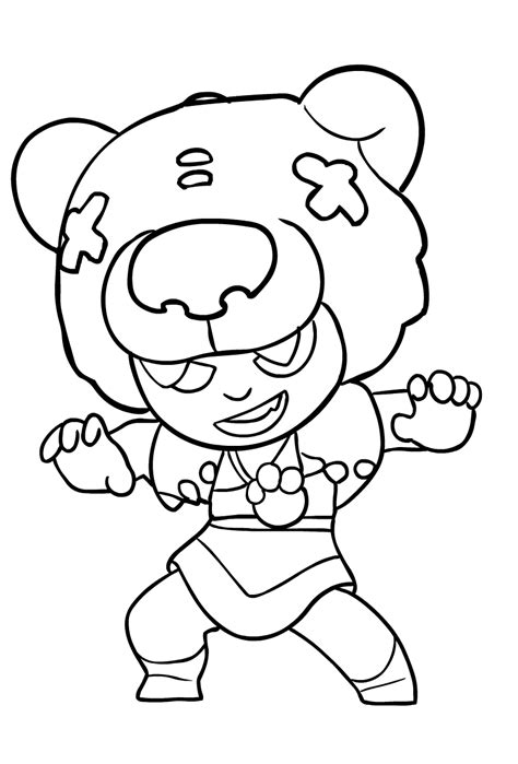 Nita From Brawl Stars Coloring Page