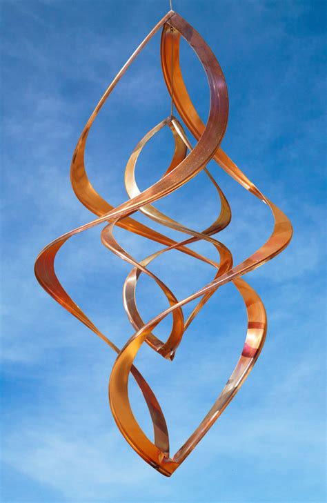 Handcrafted Double Infinity Copper Wind Sculpture Wind Fire Water