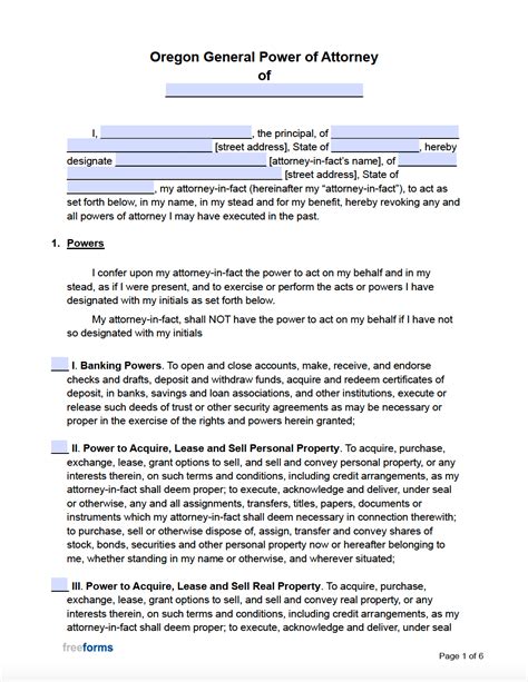 Free Oregon Guardian Of Minor Power Of Attorney Form Pdf Word Eforms