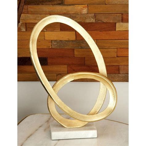 Cosmoliving By Cosmopolitan Large Metallic Gold Looped Abstract
