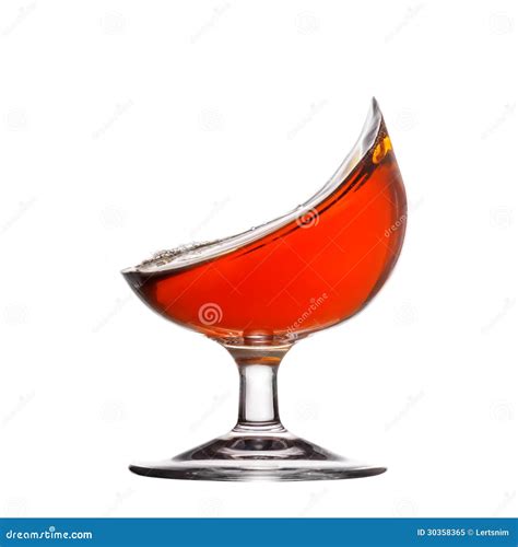 Splash Of Cognac In Glass On White Background Stock Image Image Of Beverage Design 30358365