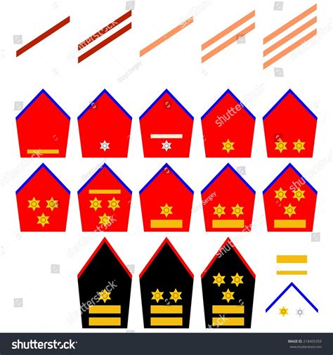 Military Ranks Insignia World Illustration On Stock Illustration 218405359