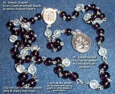 St Joseph Chaplet Instructions Chaplet Rosary Amethyst Beads
