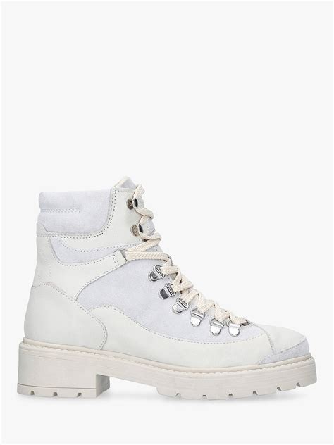 Carvela Shake Leather Lace Up Ankle Boots White At John Lewis And Partners