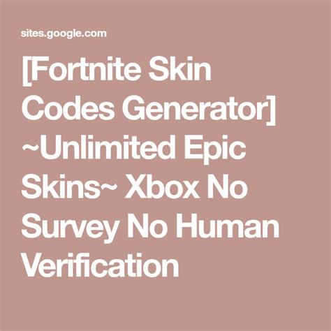 Fortnite Skin Codes Generator ~unlimited Epic Skins~ Xbox No Survey