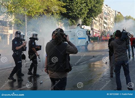 POLICE INTERVENE In MAY DAY In ISTANBUL Editorial Photo Image Of
