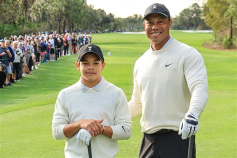 Tiger Woods And Son Charlie Were Total Twins At A Golf Tournament This