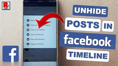 How To Unhide Posts In Facebook Timeline Youtube