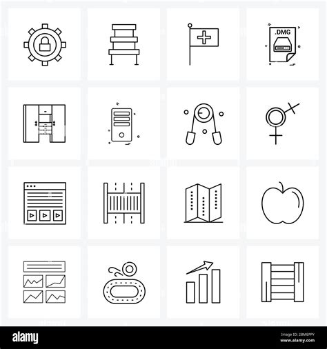 16 Editable Vector Line Icons And Modern Symbols Of File Extension