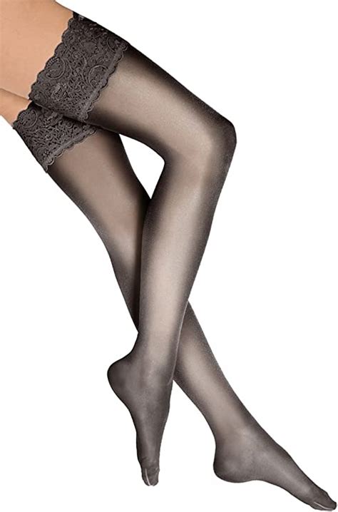 Wolford Satin Touch Stay Up Collants Den Noir Nearly Black