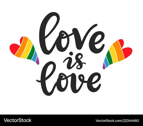 love is love slogan gay lesbian lettering poster vector image