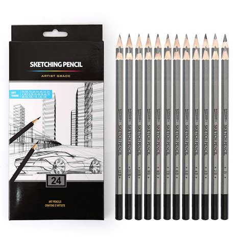 Buy Dainayw Professional Drawing Sketching Pencils Set 24 Pieces Art