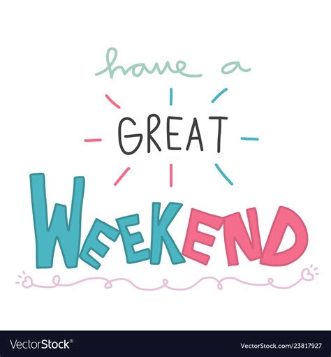 Have a great weekend clipart. Have a great weekend cute pastel pink and blue Vector Image