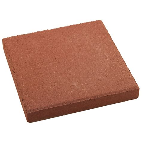 12 In L X 12 In W X 2 In H Square Red Concrete Patio Stone At