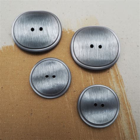 Silver Gray Pop Button 30 38mm Buttons Paradise