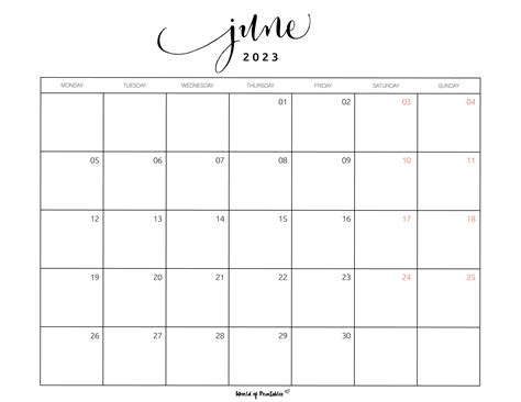 100 June 2023 Calendar Printables 100s Of Styles All Free
