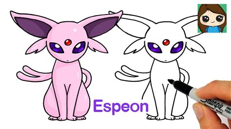 How To Draw Espeon Easy Pokemon Youtube