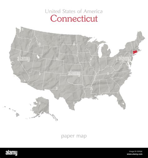 United States Of America Map And Connecticut State Territory Isolated