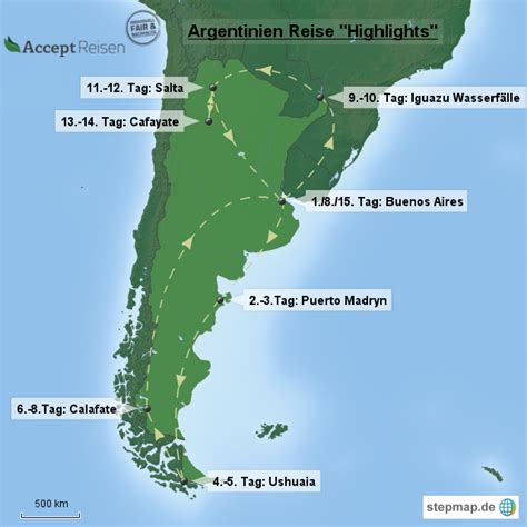 Argentinien karte geographie von argentinien karte ist app, die allgemeine kenntnisse über argentinien karte enthält. StepMap - Argentinien Reise "Highlights" - Landkarte für ...