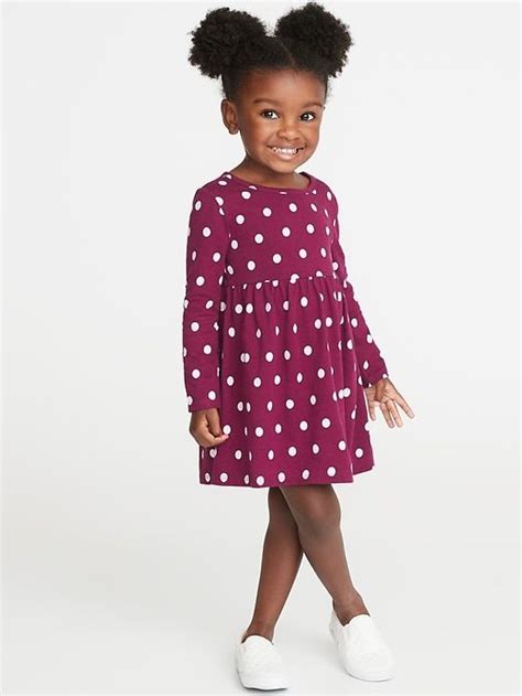 Old Navy Toddlers Jersey Babydoll Dress Potent Purple Dot Regular Size
