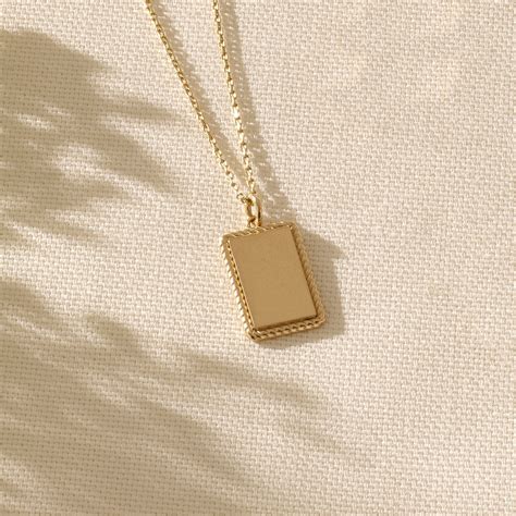 14k Solid Gold Engravable Pendant Personalised Pendant Etsy
