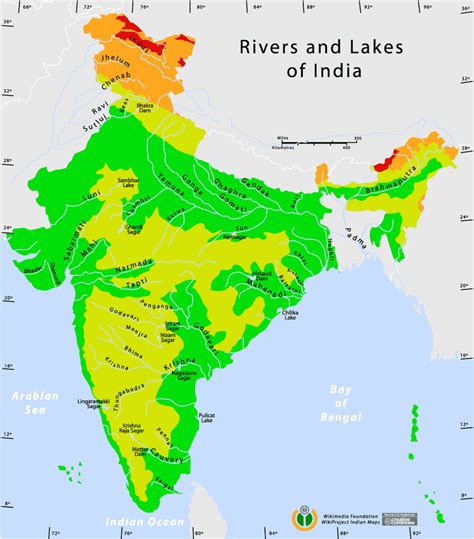 India Rivers Map Maps Of India