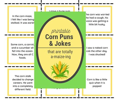 113 Amaizinging Corn Puns And Corn Jokes Printable
