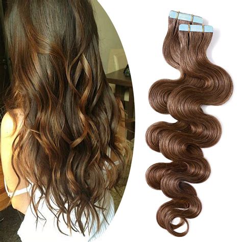 Wavy Tape In Hair Extensions 100 Human Hair Body Wave 20